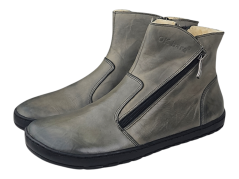 Dámské zimní kotníčkové boty na zipy HOOD šedá s hřejivou podšívkou