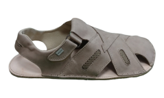 Pánské barefoot kožené sandály s plnou špičkou KOS šedá