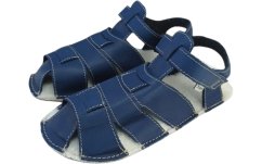 Dětské barefoot kožené sandálky s hřejivou stélkou Palm/I  modrá