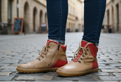 Dámské barefoot zimní pohorky NETTLE béžová, s vlněnou podšívkou