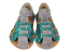Dětské kožené barefoot sandálky Palm zelená +šedá