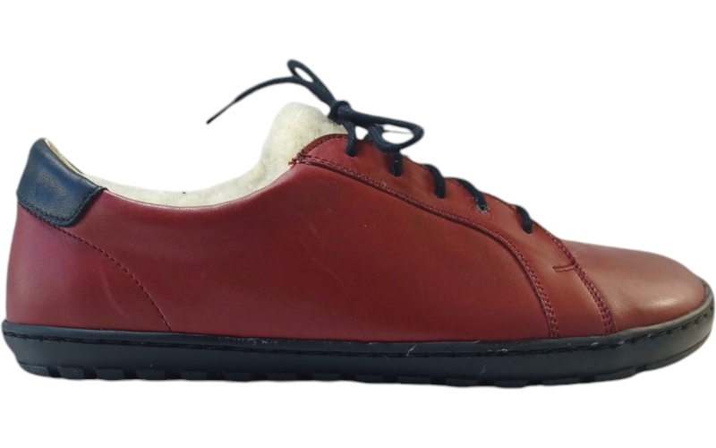 Kožené hřejivé barefoot tenisky ESTER/Z/N červená