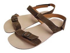 Kožené  barefoot letní sandály CHIOS hnědá