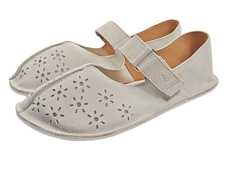 Barefoot dámské perforované mokasíny CAYAK/P velur cream