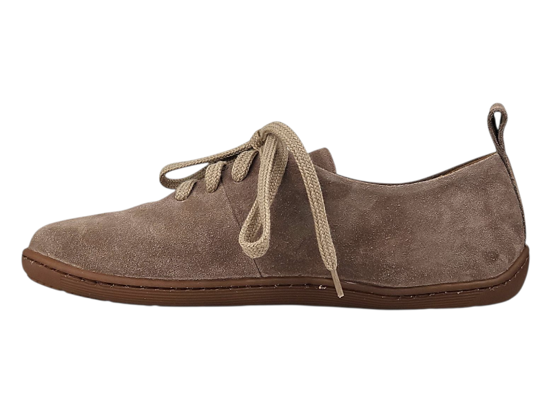 Dámské barefoot boty z přírodní velurové kůže FERN hnědá