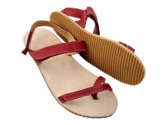 Barefoot dámské sandály s křížením v palci CLOVER vínová