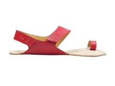 Kožené dámské  barefoot sandály na palec DIONE – červené