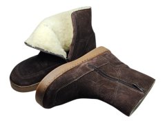 Dámské zimní velurové barefoot ve stylu valenek GUDE - hnědá