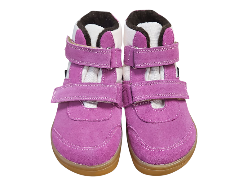 Dětské kotníkové barefoot boty MANGO růžová s filcovou podšívkou