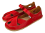 červené kožené barefoot baleríny