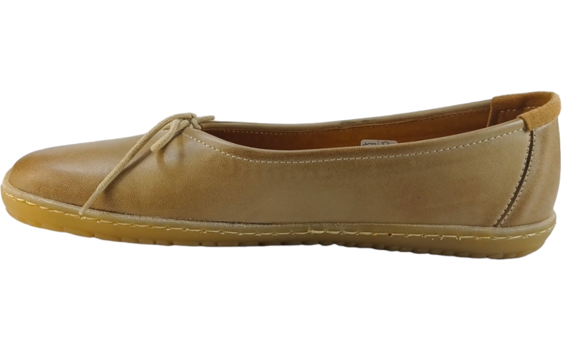 světlé barefoot baleríny z kůže