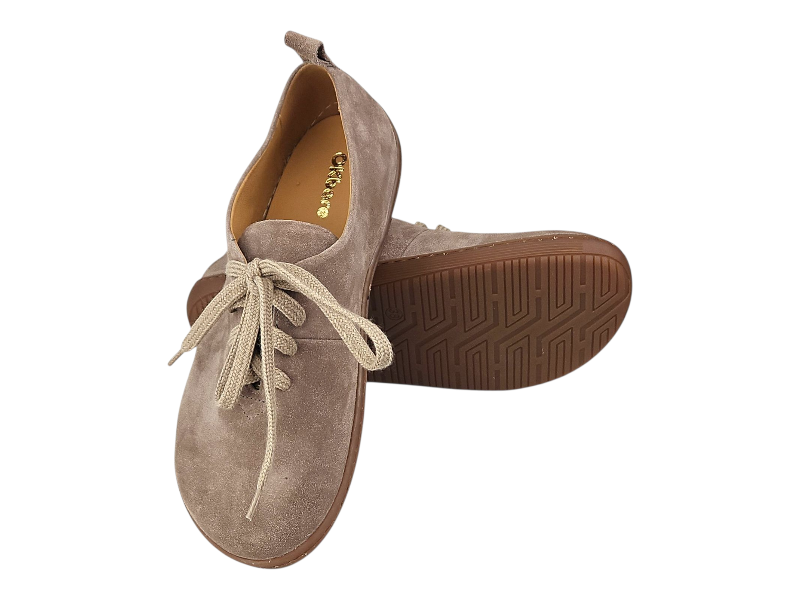 Dámské barefoot boty z přírodní velurové kůže FERN hnědá