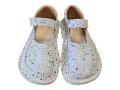 Dívčí kožené plné barefoot sandály MELI bílá