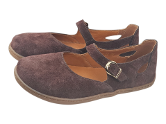 Dámské barefoot baleríny z velurové kůže IDAHO hnědá