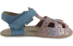 lesklé barefoot sandály s motýlkem