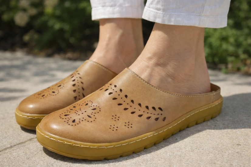 Kožené dámské barefoot nazouváky AMY nature hnědá