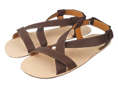 Hnědé barefoot minimalistické sandály