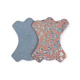 lesklá modrá + růžové kytičky - L 15/C03, podešev MS4