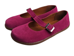 Dámské barefoot baleríny z velurové kůže OHIO růžová
