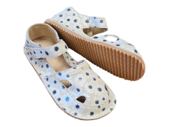 Dětské kožené plné barefoot sandály SACHA krémová