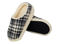 Dětské teplé papučky káro černobílá