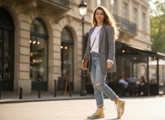 Dámské kotníčkové barefoot boty se zipem ANDROS zlatá