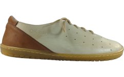 Dámské barefoot kožené boty s perforací  FAIR/P krémová