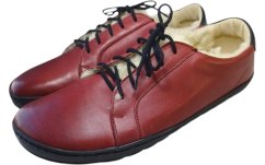 Kožené hřejivé barefoot tenisky ESTER/Z/N červená