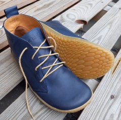 Dámské kotníčkové barefoot boty na šněrování ELIS modrá