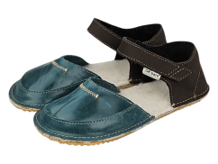 Dětské zateplené kožené barefoot boty MIROL zelená