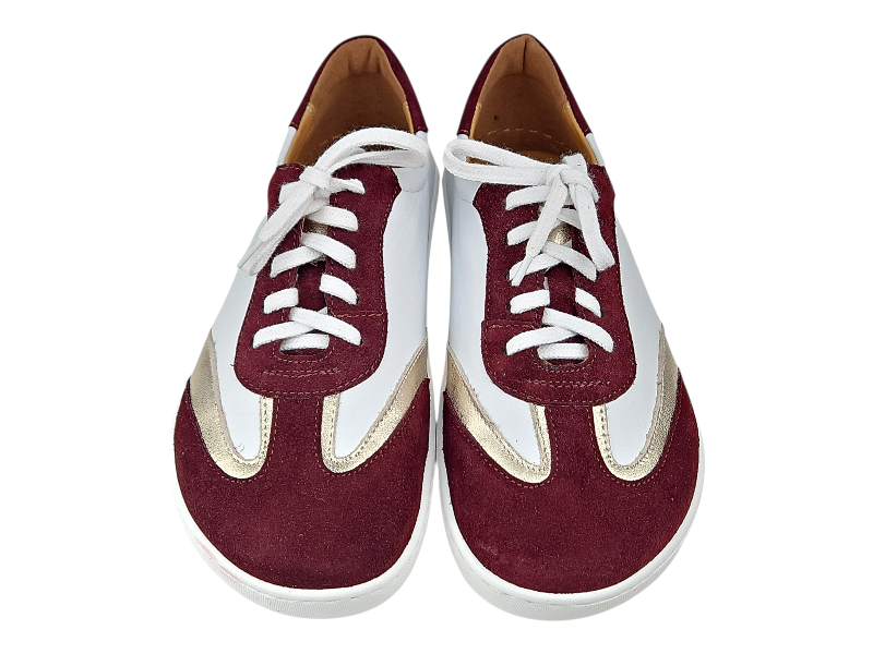 Dámské  kožené barefoot tenisky ZARRA burgundy