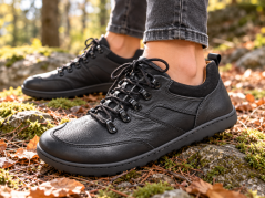 Celokožené dámské barefoot boty pohorkového typu MAIN – černé