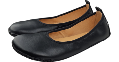 Dámské kožené barefoot baleríny s tenkou podrážkou NOE černá