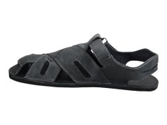 Pánské barefoot kožené sandály s plnou špičkou KOS šedá