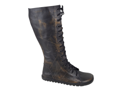 Dámské vysoké barefoot kozačky HOY/C/N žíhaná kožené podšívky