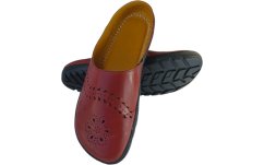 Dámské  barefoot kožené nazouváky AMY/N  červená