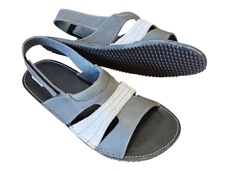 Dámské kožené barefoot sandály PEAK/I šedá