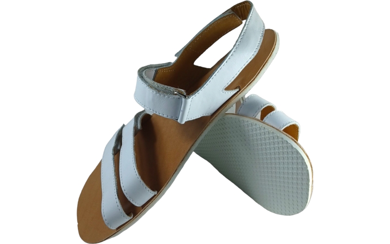 Kožené dámské barefoot  sandály SANTORINI/X bílá