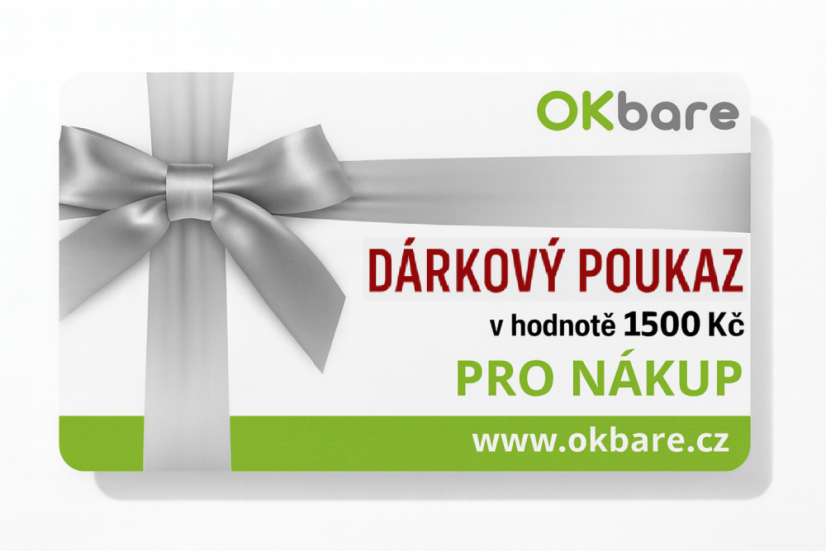 Dárkový stříbrný poukaz OKbare – hodnota 1500 Kč