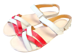 Dámské páskované barefoot sandály NEVADA krémová