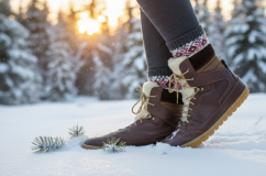 Dámské zimní barefoot boty na šněrování RHODOS tm. hnědá, s podšívkou z přírodní vlny