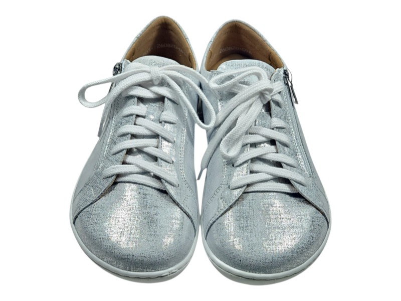Kožené dámské barefoot boty/tenisky OLA stříbrná