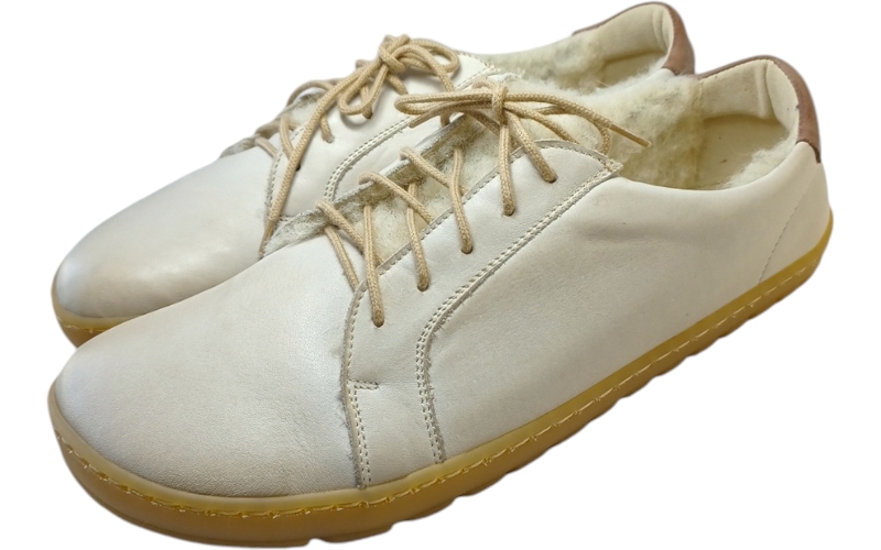 Kožené hřejivé barefoot tenisky ESTER/Z/N krémová