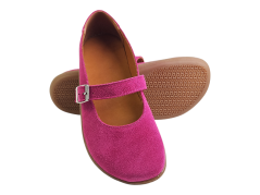 Dámské barefoot baleríny z velurové kůže OHIO růžová