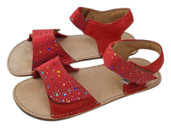 Dětské kožené barefoot sandály MIRRISA/I červená