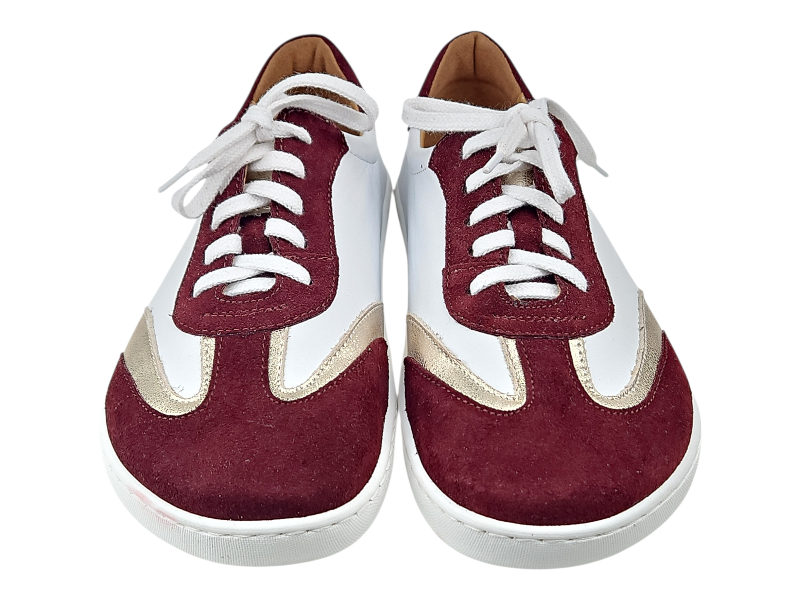 Dámské  kožené barefoot tenisky ZARRA burgundy