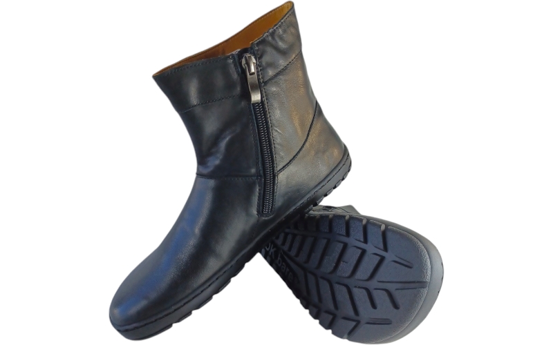 Dámské celokožené  kotníčkové boty na zip COOL černá