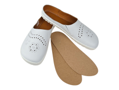 Kožené dámské barefoot nazouváky AMY/N bílá