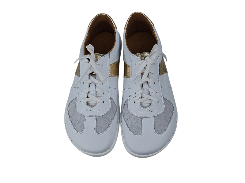 Kožené barefoot dámské sneakers PUMMAI bílo- zlaté