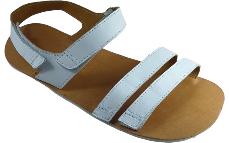 Kožené dámské barefoot  sandály SANTORINI/X bílá